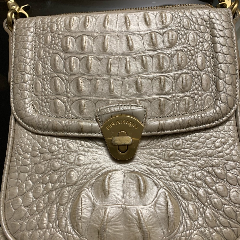 Brahmin Crocodile Skin Crossbody Handbag with built-in wallet - Authentic!
